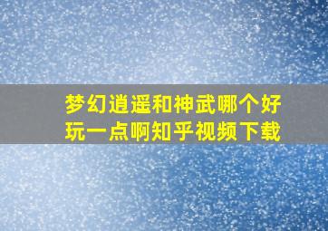 梦幻逍遥和神武哪个好玩一点啊知乎视频下载