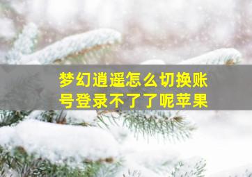 梦幻逍遥怎么切换账号登录不了了呢苹果