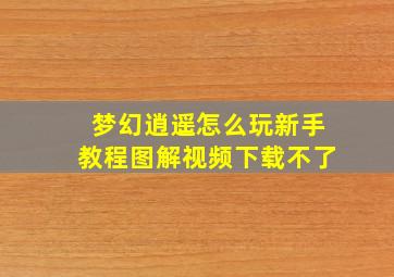 梦幻逍遥怎么玩新手教程图解视频下载不了