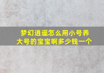 梦幻逍遥怎么用小号养大号的宝宝啊多少钱一个