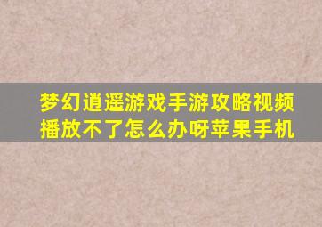 梦幻逍遥游戏手游攻略视频播放不了怎么办呀苹果手机