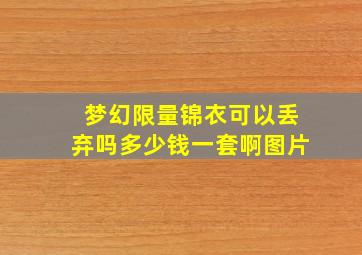 梦幻限量锦衣可以丢弃吗多少钱一套啊图片