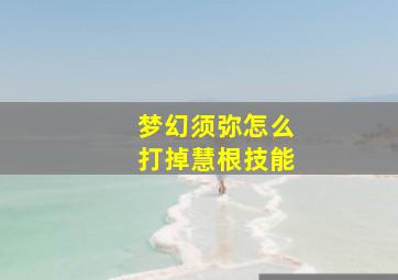 梦幻须弥怎么打掉慧根技能