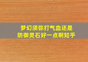 梦幻须弥打气血还是防御灵石好一点啊知乎