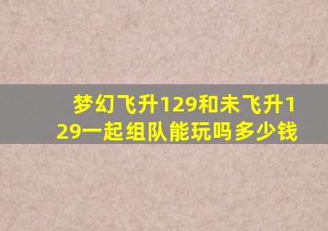 梦幻飞升129和未飞升129一起组队能玩吗多少钱