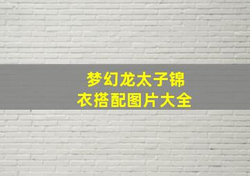 梦幻龙太子锦衣搭配图片大全