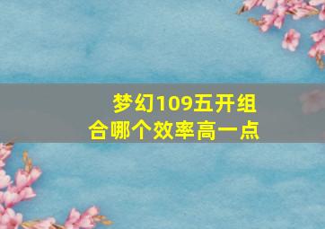 梦幻109五开组合哪个效率高一点