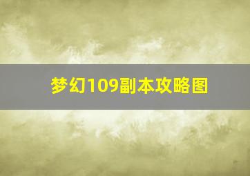 梦幻109副本攻略图