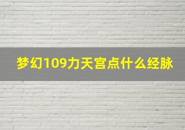 梦幻109力天宫点什么经脉