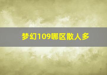 梦幻109哪区散人多