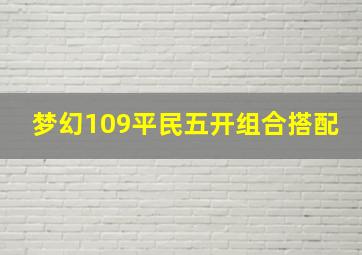 梦幻109平民五开组合搭配