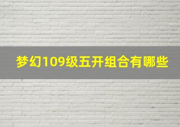 梦幻109级五开组合有哪些