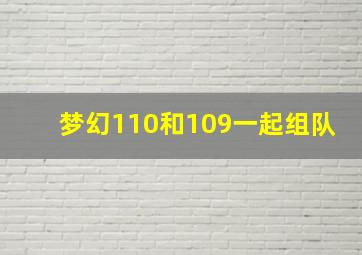 梦幻110和109一起组队