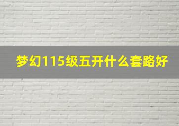 梦幻115级五开什么套路好