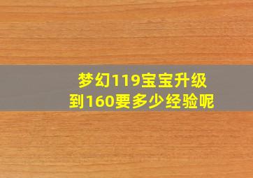 梦幻119宝宝升级到160要多少经验呢