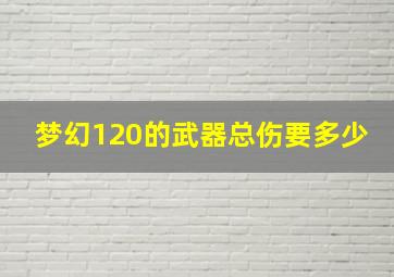 梦幻120的武器总伤要多少