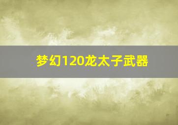 梦幻120龙太子武器