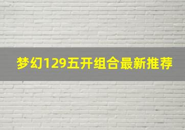 梦幻129五开组合最新推荐