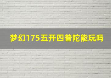 梦幻175五开四普陀能玩吗