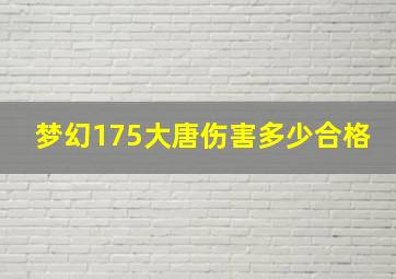 梦幻175大唐伤害多少合格