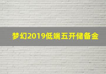 梦幻2019低端五开储备金