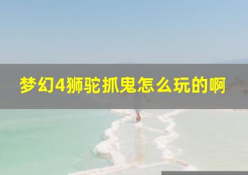 梦幻4狮驼抓鬼怎么玩的啊