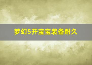 梦幻5开宝宝装备耐久