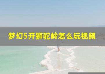 梦幻5开狮驼岭怎么玩视频