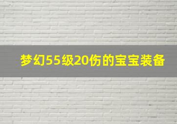 梦幻55级20伤的宝宝装备