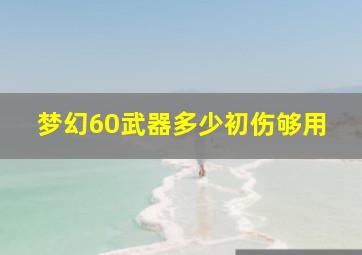 梦幻60武器多少初伤够用