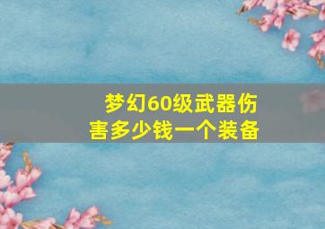 梦幻60级武器伤害多少钱一个装备