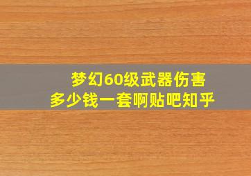 梦幻60级武器伤害多少钱一套啊贴吧知乎