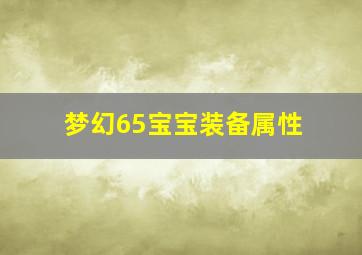 梦幻65宝宝装备属性