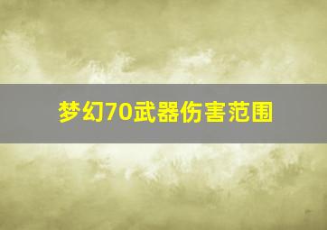 梦幻70武器伤害范围