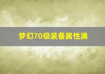 梦幻70级装备属性满