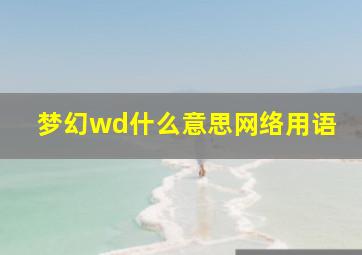 梦幻wd什么意思网络用语