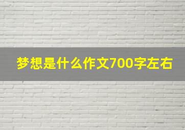 梦想是什么作文700字左右