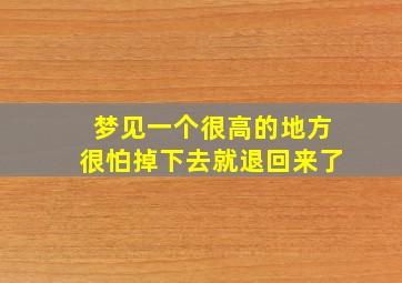 梦见一个很高的地方很怕掉下去就退回来了