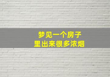 梦见一个房子里出来很多浓烟