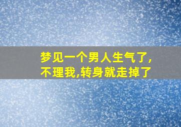 梦见一个男人生气了,不理我,转身就走掉了