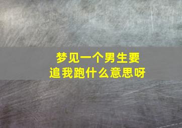 梦见一个男生要追我跑什么意思呀