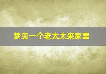 梦见一个老太太来家里