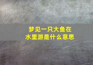 梦见一只大鱼在水里游是什么意思