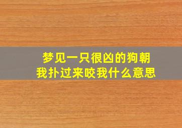 梦见一只很凶的狗朝我扑过来咬我什么意思