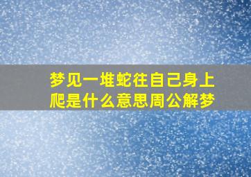 梦见一堆蛇往自己身上爬是什么意思周公解梦