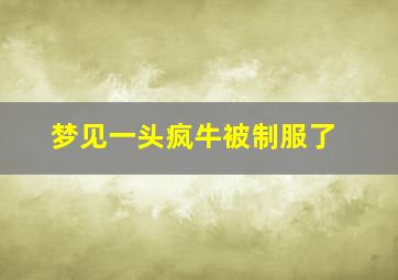 梦见一头疯牛被制服了