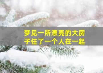 梦见一所漂亮的大房子住了一个人在一起