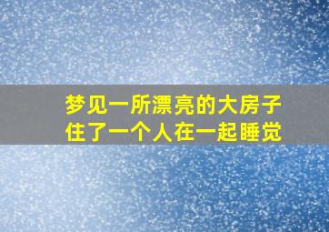 梦见一所漂亮的大房子住了一个人在一起睡觉