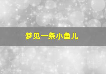 梦见一条小鱼儿