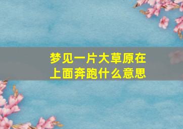 梦见一片大草原在上面奔跑什么意思